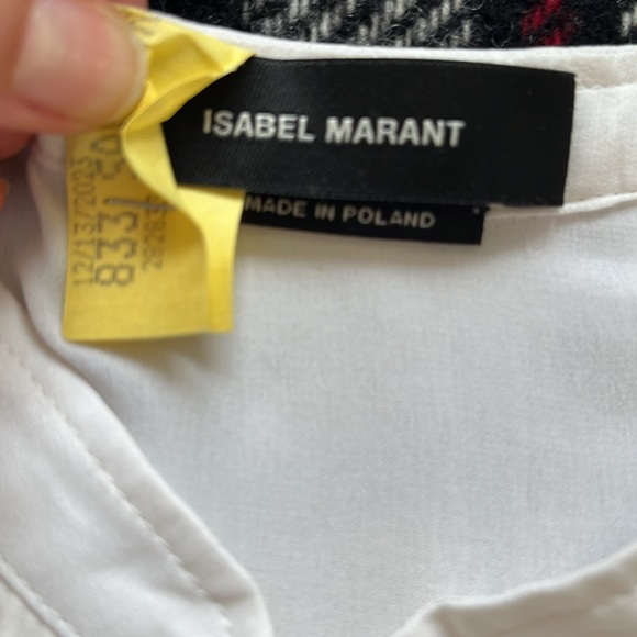 Silk Tuxedo Pin-tucked Oversized Shirt Blouse by Isabel Marant. - Picture 6 of 7